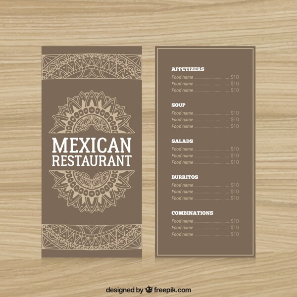 墨西哥餐厅的菜单与装饰