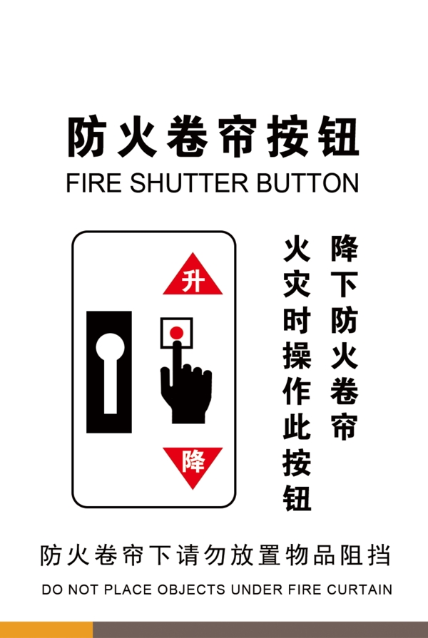 标牌标识防火卷帘按钮
