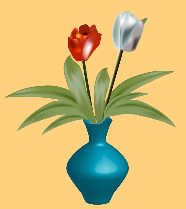 花瓶3D效果装饰品