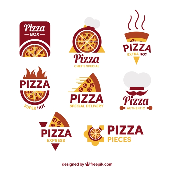 对披萨的徽标