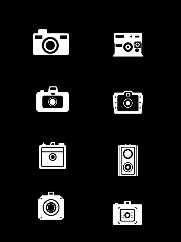 相机白色图标icon装饰素材设计