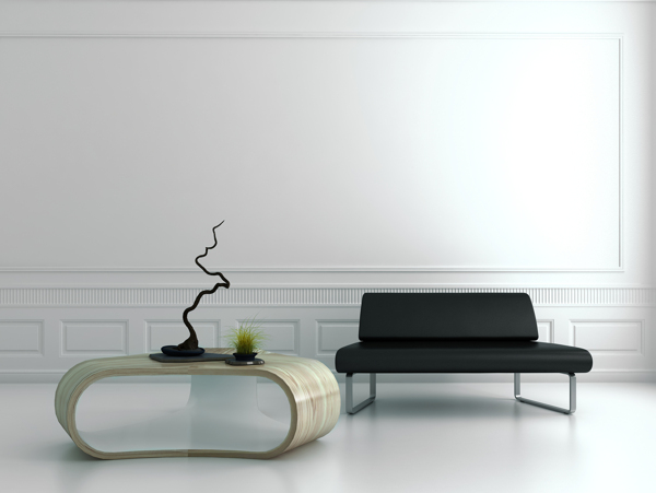 创意简洁沙发与茶几图片