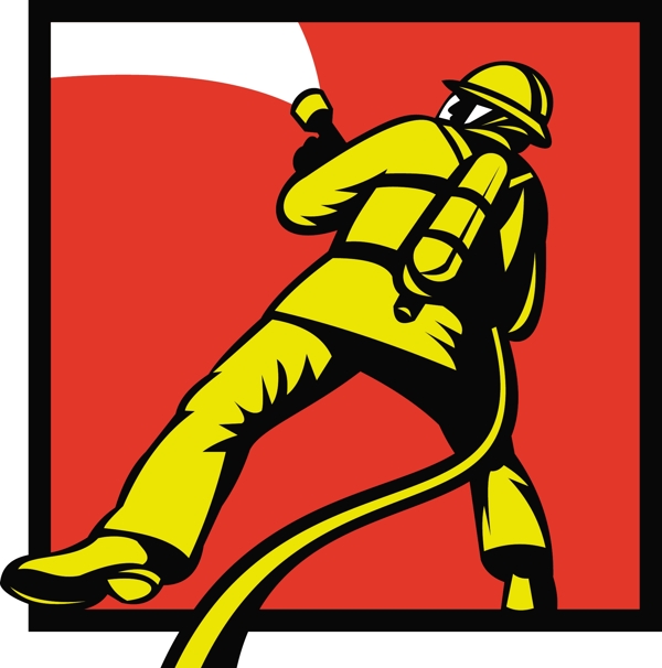 消防队员或消防员针对消防水带
