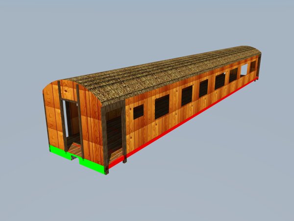 木客车列车渲染