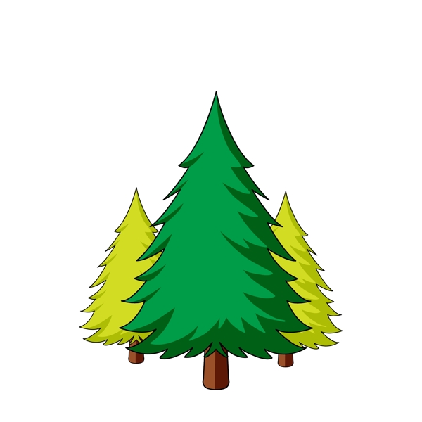植物松树矢量卡通元素