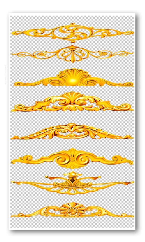 金色皇冠花纹边框元素