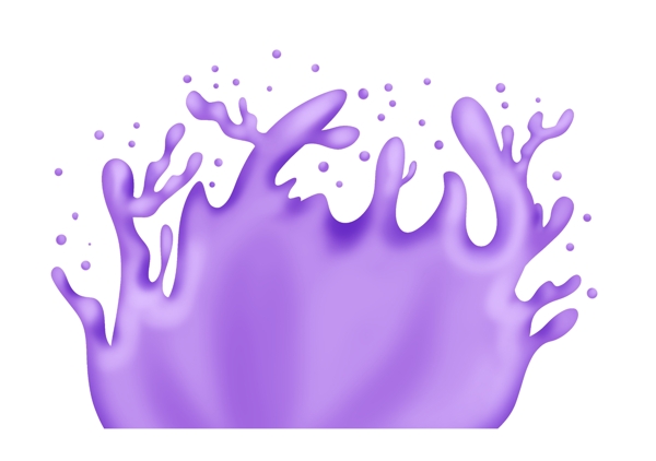 紫色飞溅的液体插画