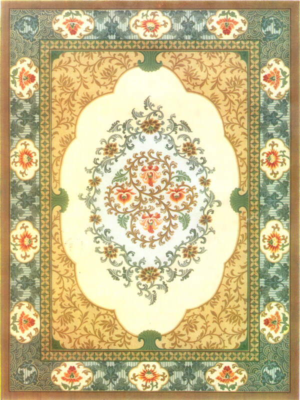 传统中式花卉地毯图片