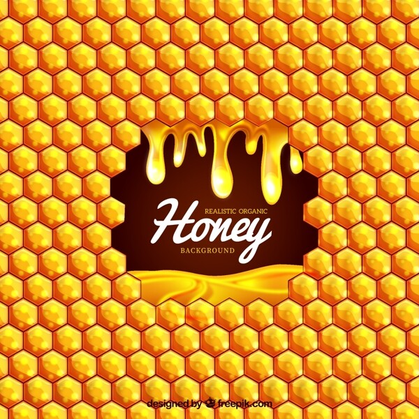蜂蜜六边形背景素材