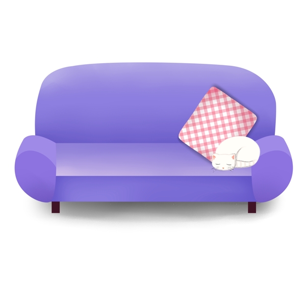 紫色沙发装饰图案