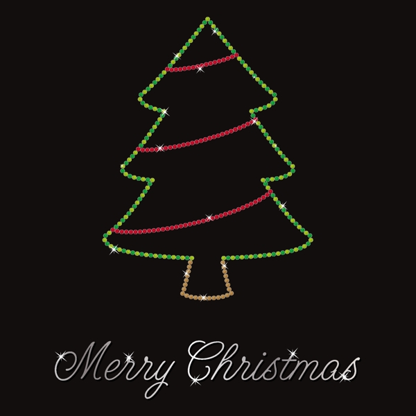 发光的圣诞树矢量格式的卡