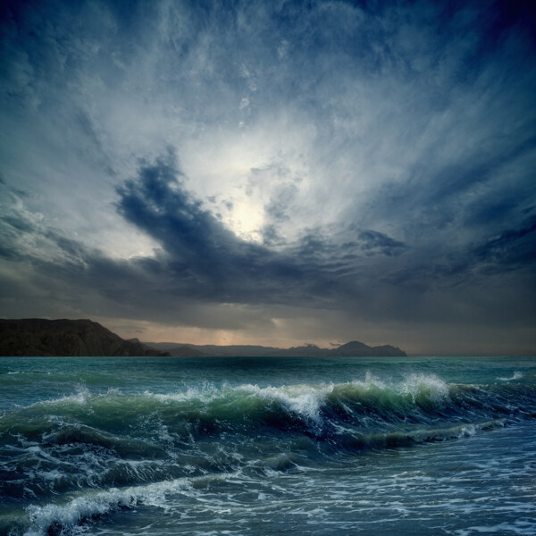 美丽海面浪花风景