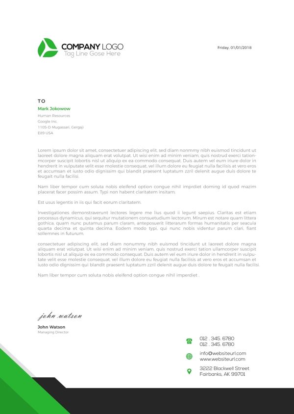 白色的业务文档有黑色和绿色的细节