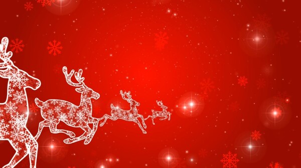 圣诞驯鹿庆祝圣诞节快乐活动动态背景