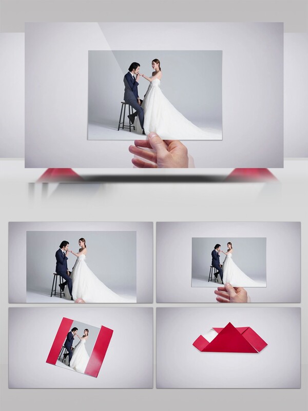爱心折纸信件开婚礼情人节表白AE模板