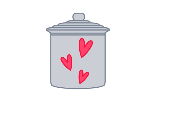 垃圾桶卡通爱心爱情矢量文件素材