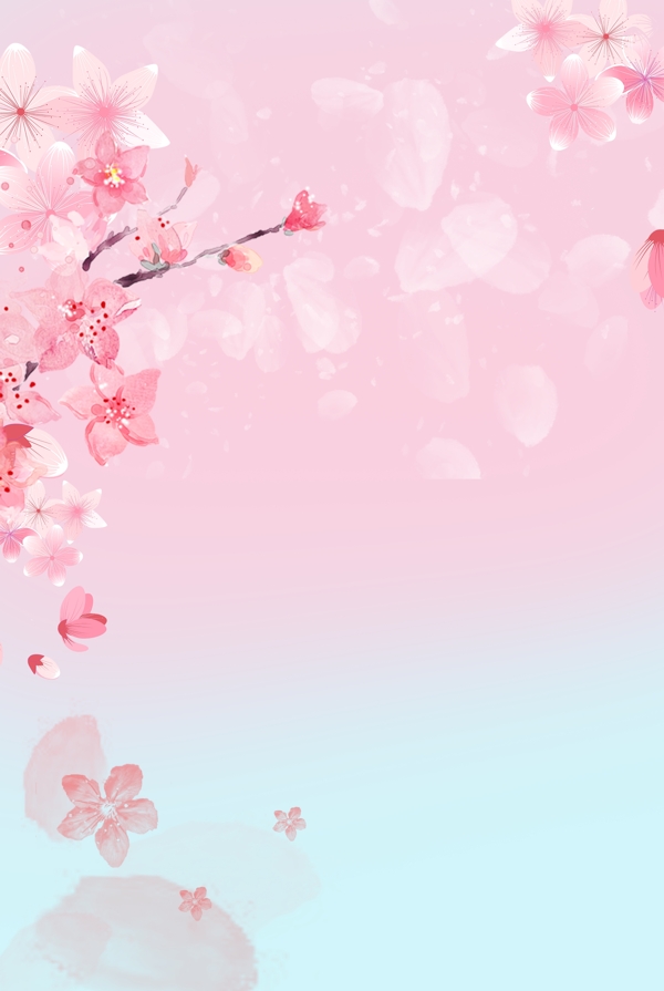 粉色浪漫樱花季海报背景