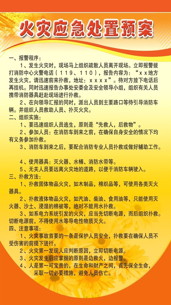 火灾应急处置预案