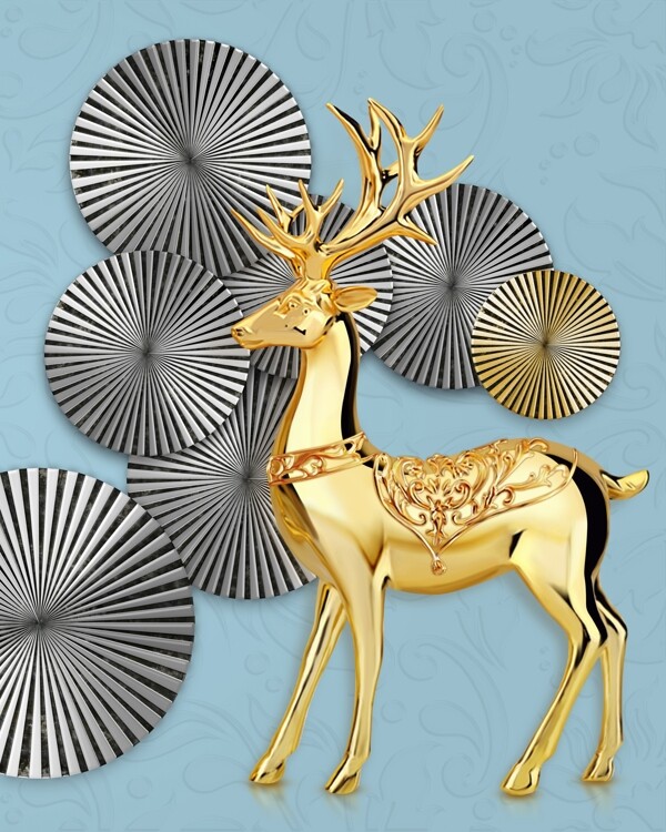 麋鹿现代装饰画