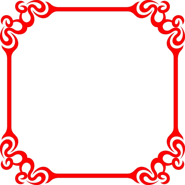 创意红色正方形矢量海报边框透明png
