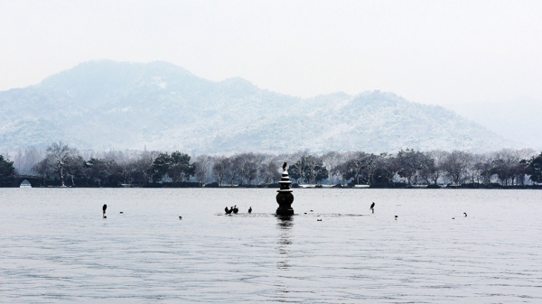 杭州西湖雪景