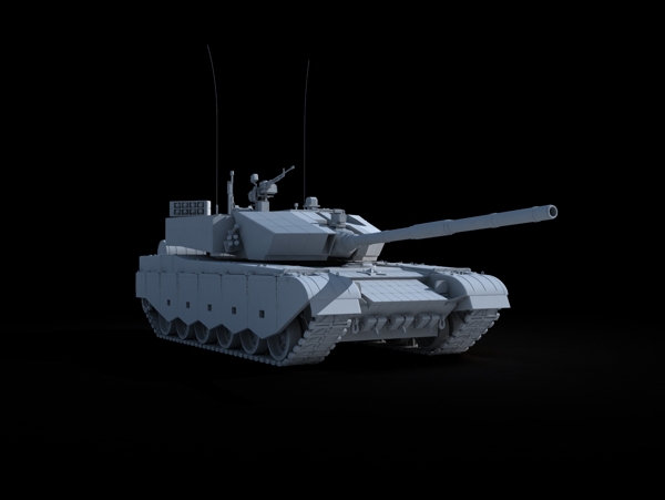 99A坦克白模渲染图