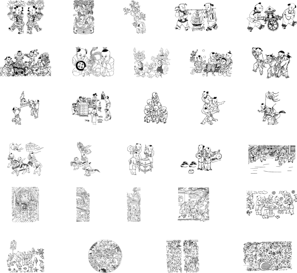 29幅中国古代儿童插画图片