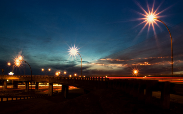 立交桥夜景图片