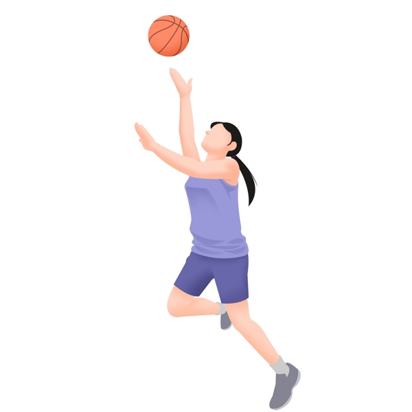 体育日打篮球的女孩