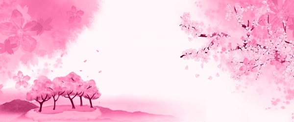粉色樱花节浪漫唯美背景