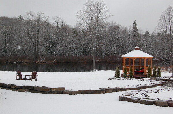 唯美冬季公园风景图片