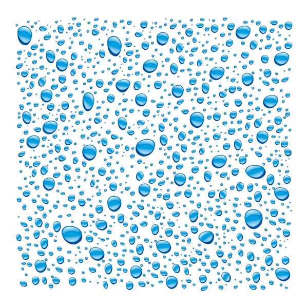 蓝色透明水滴效果元素