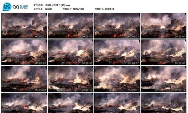 大火后的废墟高清实拍视频素材
