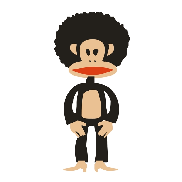印花矢量图卡通形象大嘴猴男装男童免费素材