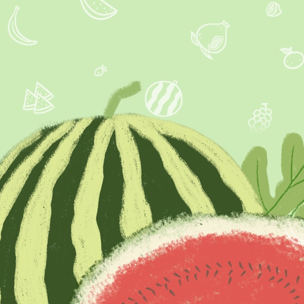 清新绿色水果食品PSD分层主图背景素材