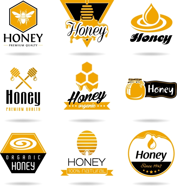 9款精美蜂蜜标志设计矢量素材