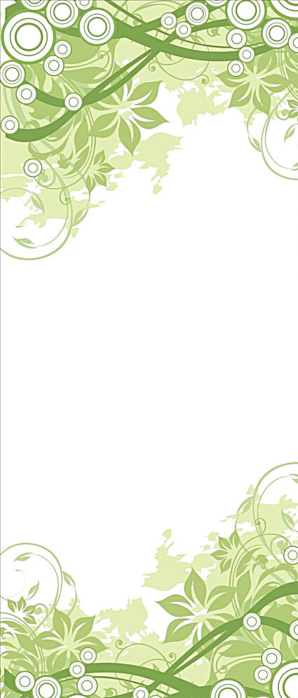 绿色花纹展架图片