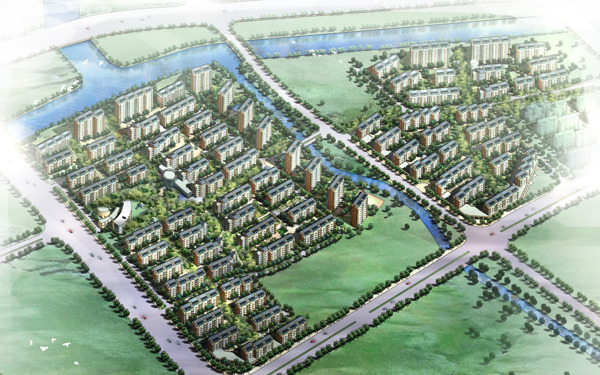 大型居民住宅社区规划景观设计图