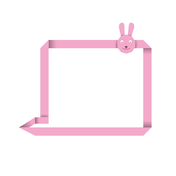 粉色卡通兔子边框