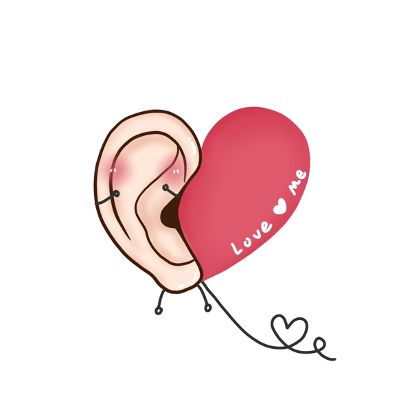 爱耳日可爱卡通耳朵素材元素