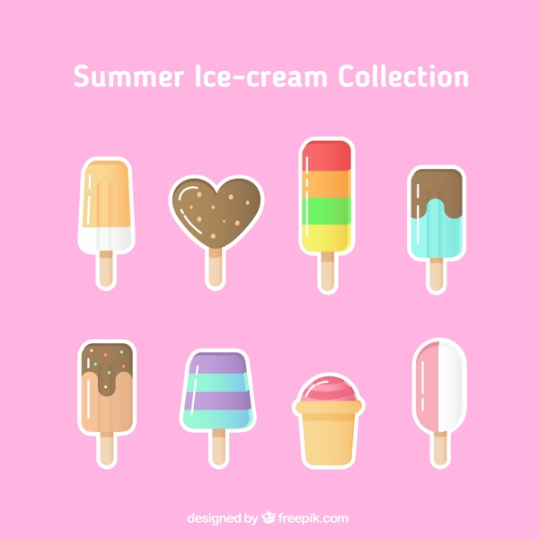夏天冰淇淋矢量素材
