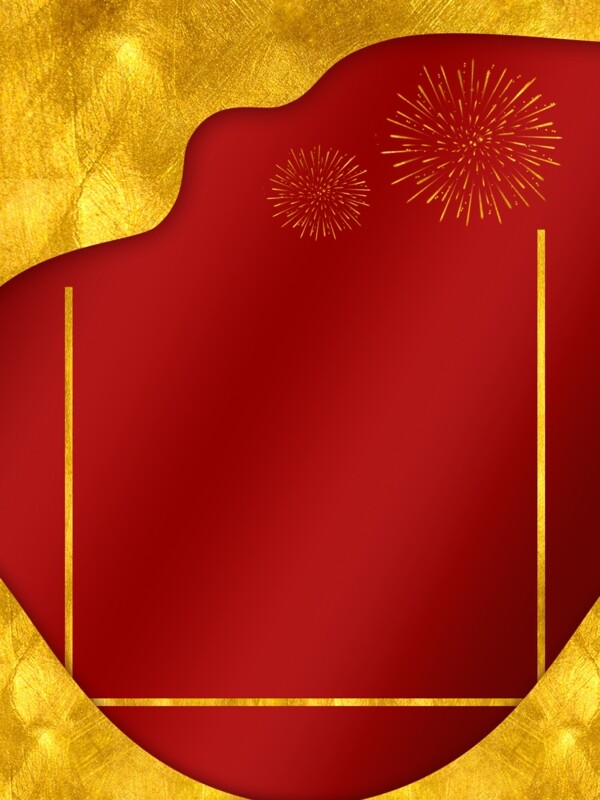 红色喜庆创意金色中国红背景设计