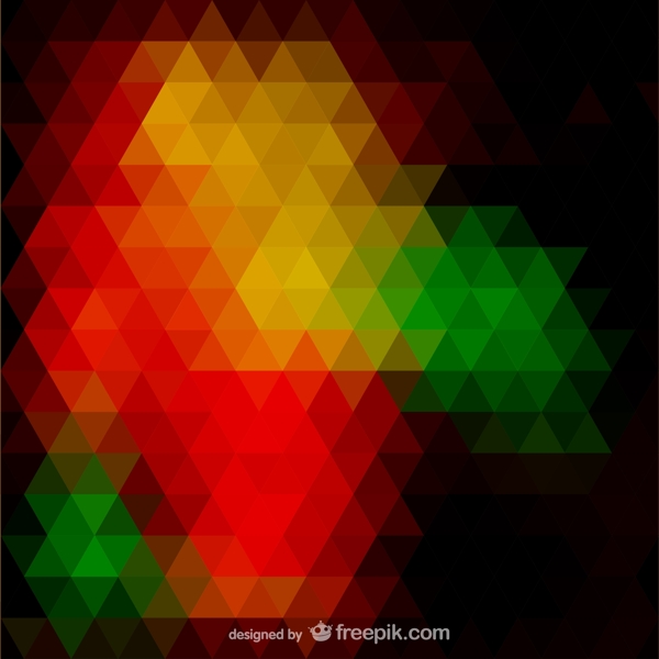红色黄色和绿色的小三角形