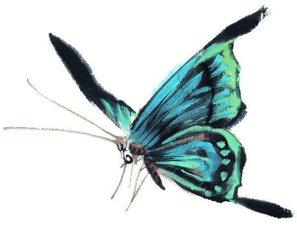 水墨风格的蝴蝶图片