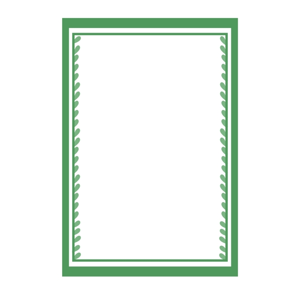 绿色简约竖长方形边框