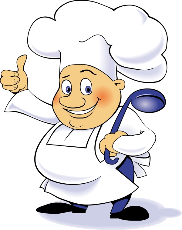 可爱的卡通胖厨师插画