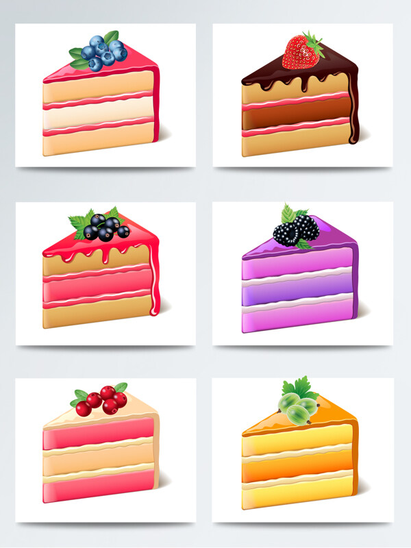 高清免扣手绘水彩蛋糕甜品PNG素材