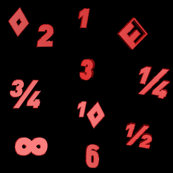 漂浮数字C4D装饰素材3D红色字体