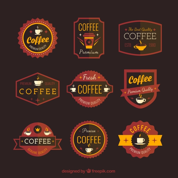 9款精美咖啡标签矢量素材