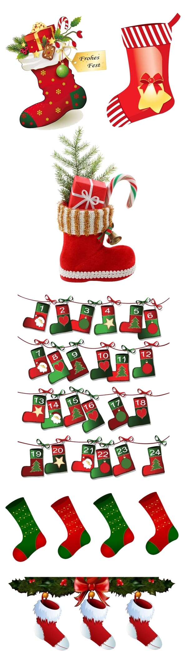 圣诞元素圣诞鞋圣诞袜子冬季促销